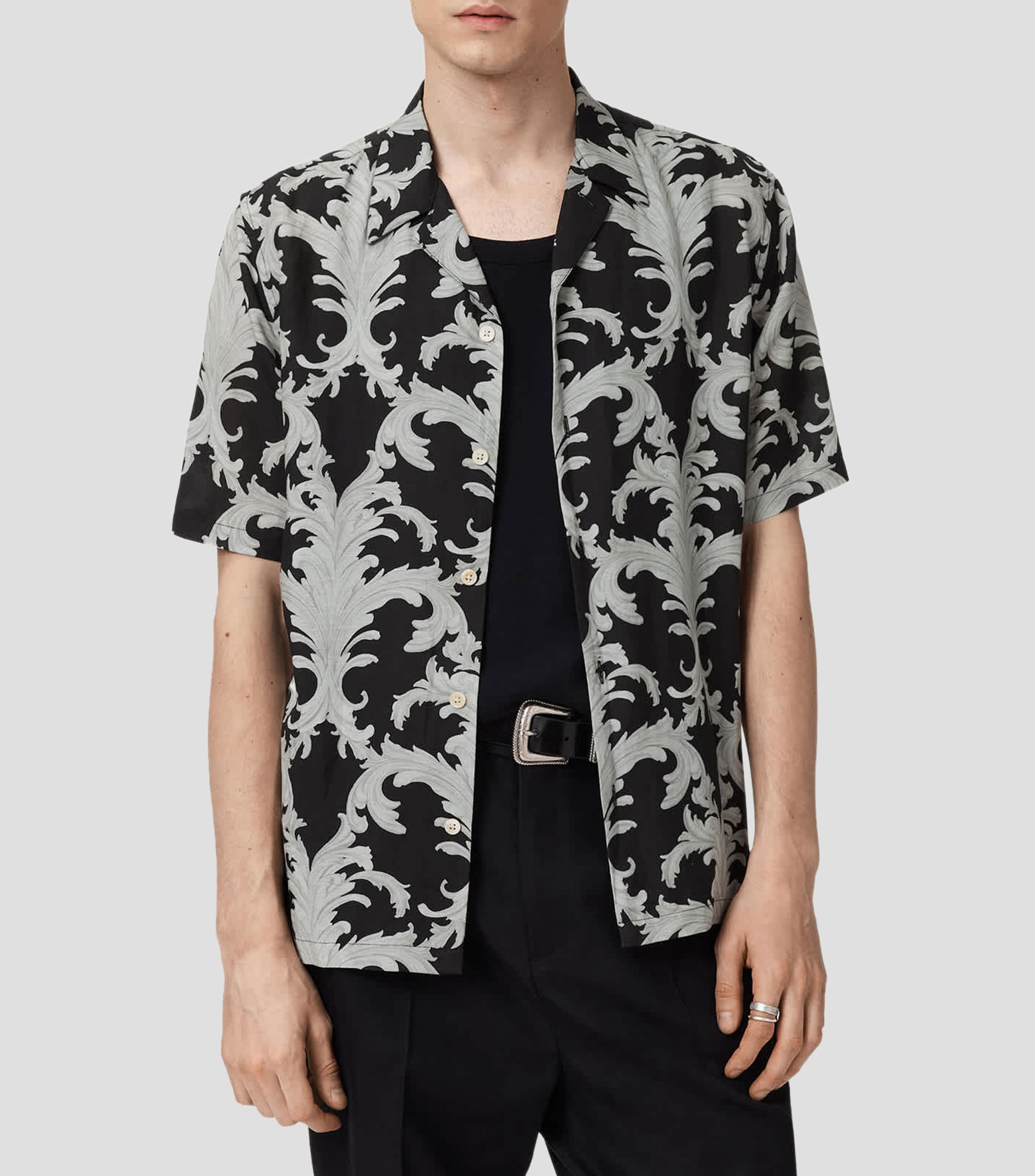 Camisa estampada manga corta Hombre